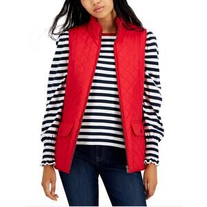 Tommy Hilfiger Women's Quilted Zip Front Vest. Size Small